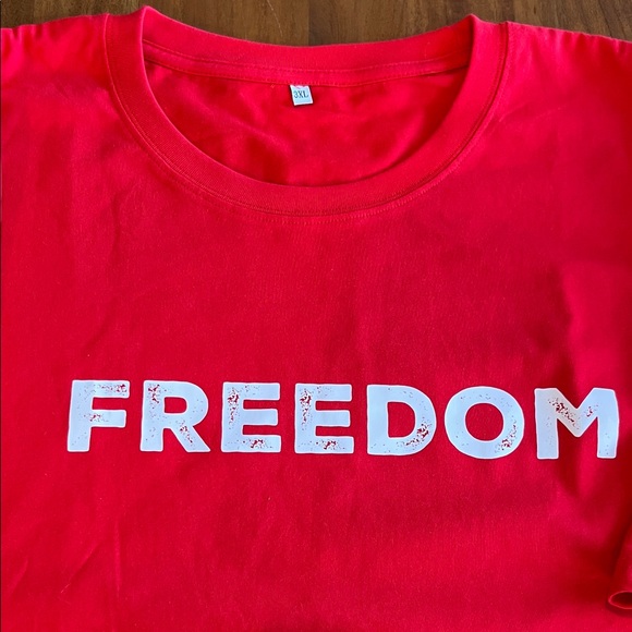 Freedom T-Shirt with USA Flag NEW 100% cotton - Picture 2 of 7